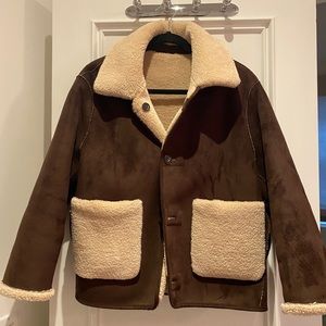 NICE CLAUP reversible sued shearling jacket Small
